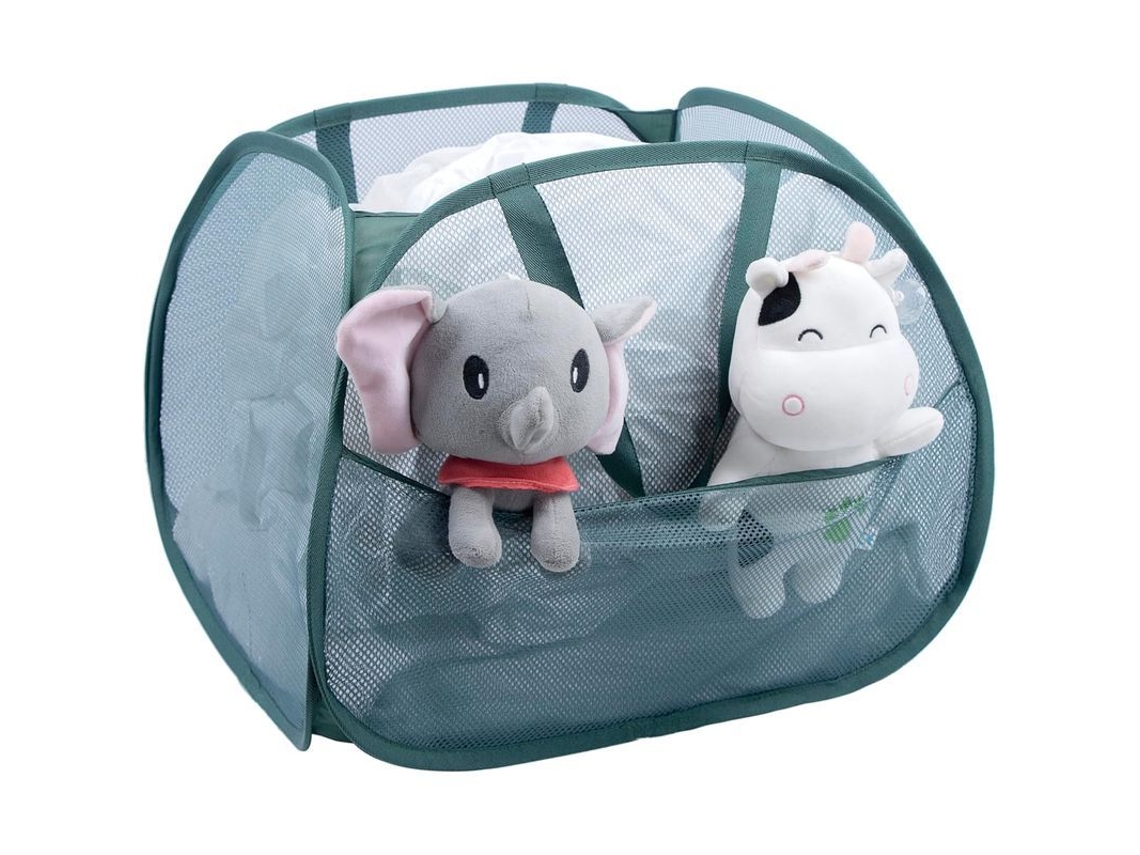 Cesta de Roupa Pop up, Plegável em Malha, Verde