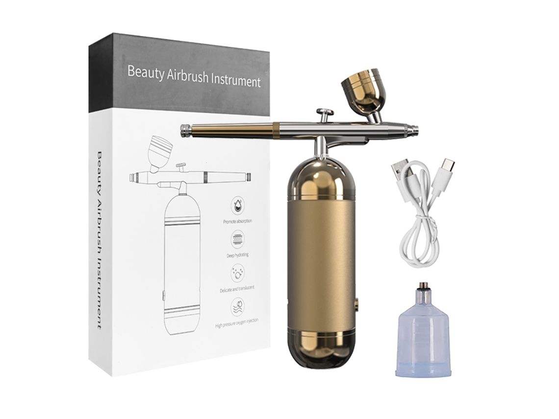 (dourado) Pulverizador De Unhas Portátil Com Compressor, Pulverizador De Metal Recarregável