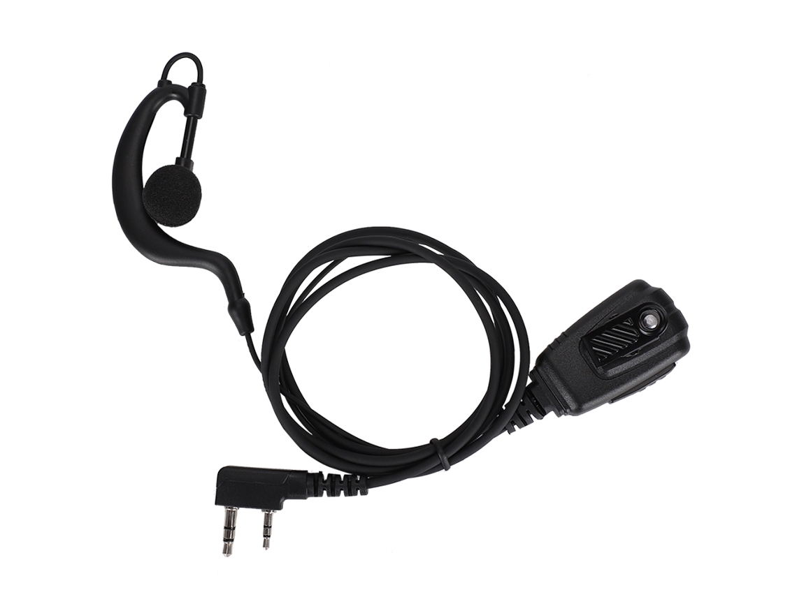 Fone De Ouvido Headset Para Rádio Walkie Talkie Com Plug 2pin E Grande Botão Ptt