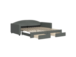 Sofá cama MAISON EXCLUSIVE 100x200 cm com gavetão e gavetas tecido cinzento escuro