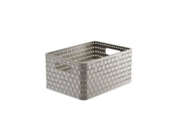 Cesta de plástico Rotho Country, 11 L, A5, 33 x 24 x 16 cm, Cappuccino, Ef250160