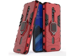 Capa Militar Protetora Fecho Anel Antiarranhões para Oppo Reno 2Z HONGWE. Anti-Choque Magnética Vermelho