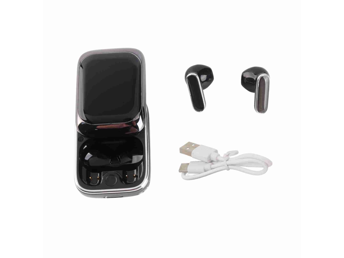 Fones de Ouvido True Wireless e Bluetooth com Tela Sensível, Redução de Ruído, Longa Bateria e Capa Deslizante. EOOCOO