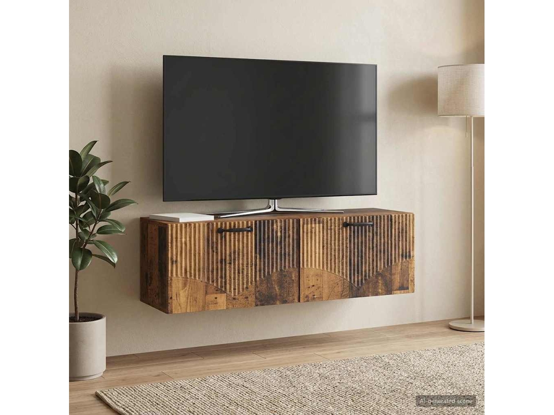 Vidaxl Gabinete De Tv De Parede Madeira Antiga 98 X 31 X 30 Cm