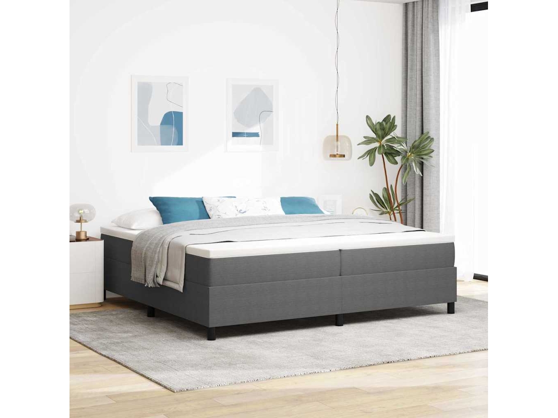 Vidaxl Cama Box Cinza Claro E Branco 200 X 200 Cm