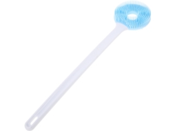 Escova De Banho Esfoliante Mikikit Com Cabo Longo E Silicone Macio, Escova De Limpeza Dupla Para Corpo E Rosto No