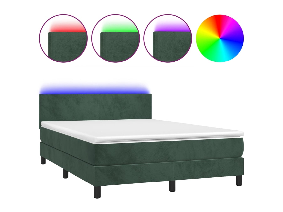 Box Spring Bed, Box Spring Beds Vidaxl Verde Veludo (140 X 200 Cm)