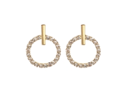 Brincos Elegantes Com Strass Brilhantes