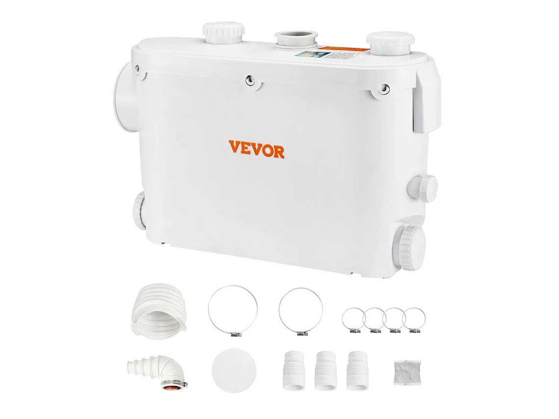 Vevor Bomba de Descarte de Macerador de Porão 500 W com 3 Entradas de Água