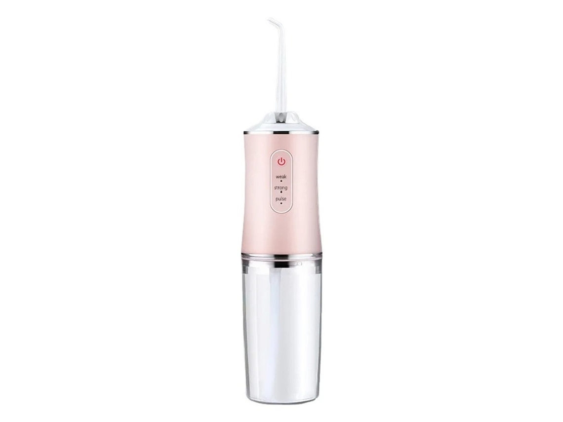 Irrigador Oral Fio Dental Elétrico Portátil Para Limpeza Oral E Dentária Limpador De Dentes Rosa 4 Bicos Yizhood