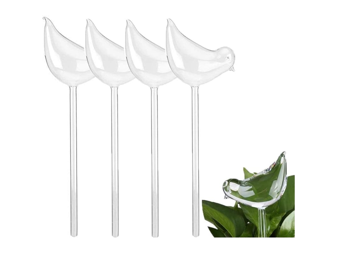 Conjunto De 4 Globos De Rega Automática Em Vidro Transparente Forma De Pássaro (25*11cm)