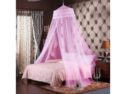 Manta De Cama Infantil De Poliéster Com Mosquiteiro Princess Rosa Domo Para Quarto Menina