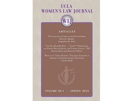Livro Ucla Womens law Journal Volume 201 Spring 2013 de Ucla Womens Law Journal (Inglês)