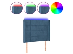 Led Headboard, Led Headboards Vidaxl Azul Veludo (103 X 16 X 118/128 Cm)