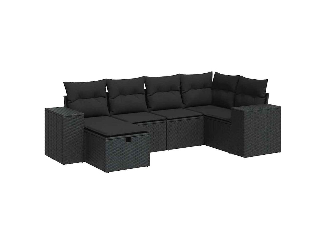 Garden Sofa Set, Garden Sofa Sets Vidaxl Preto Rattan / Vime (n/a)