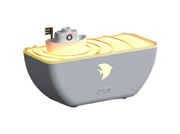 Umidificador MDUG de névoa fria, design de mesa em formato de barco, silencioso, com luz, 7,87x4,88x3,46 polegadas | MDUG
