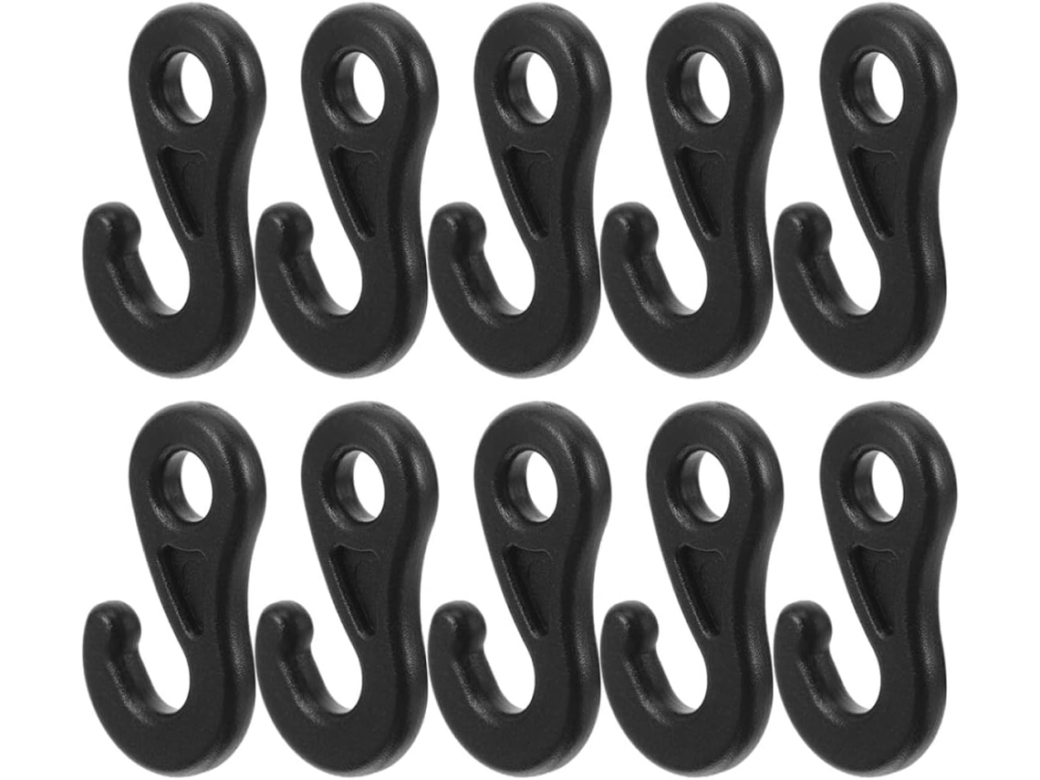 100 Ganchos De Plástico Em Formato De Ponto De Interrogação Com Pompons, Resistentes Ao Vento