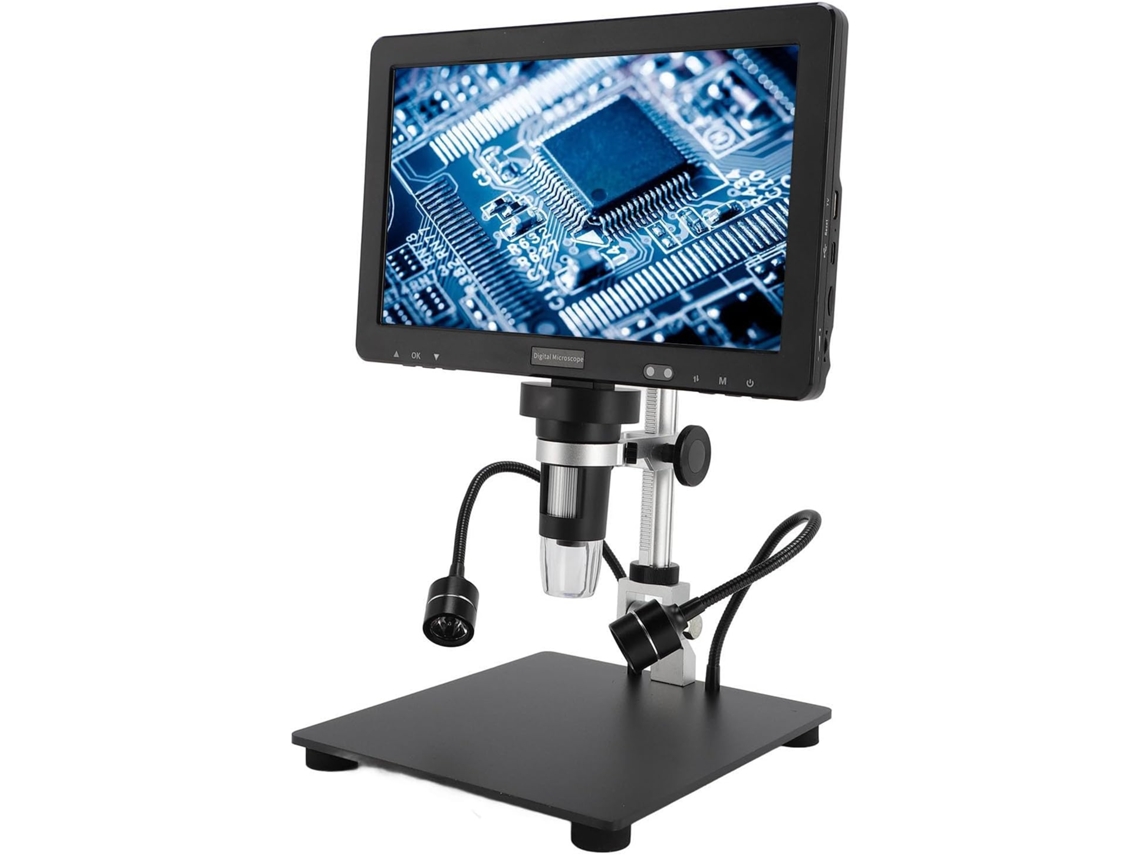 Microscópio Digital Lcd De 10 Polegadas, Lupa De Microscópio De 1500x E 20mp Com 8 Luzes Led, Controle Remoto