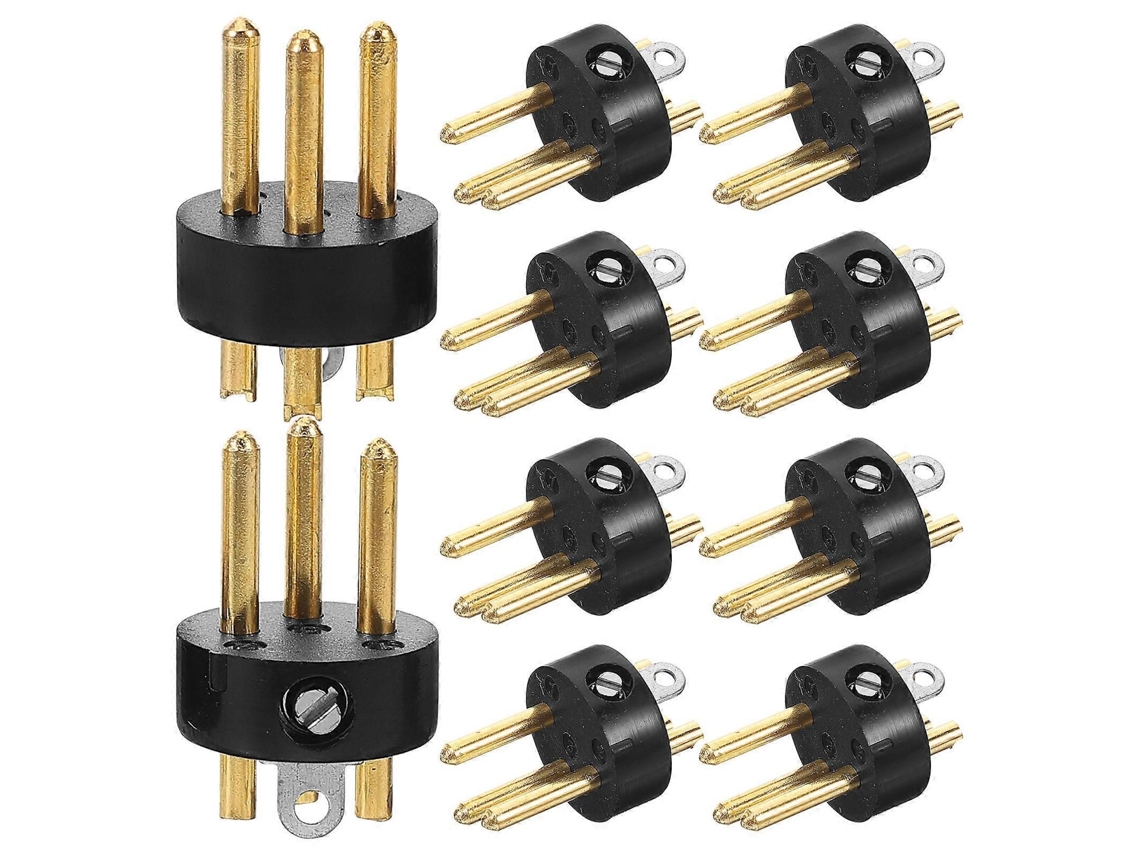 10 Conectores De Áudio Com Plugue De 3 Pinos, Para Microfones-zscy