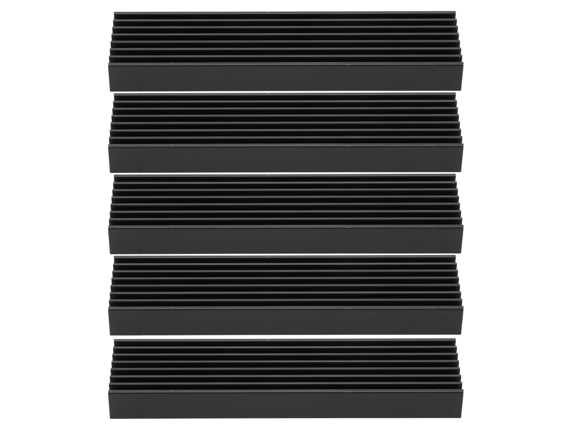 5 Peças dissipador de calor de alumínio preto para CPU amplificadores módulos PCBs Q25x10x100 S/MARCA