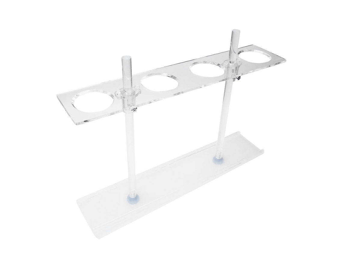 Soporte de Funil de Plexiglás com 4 Orifícios Acessório de Laboratório Altura Ajustável Portafunis