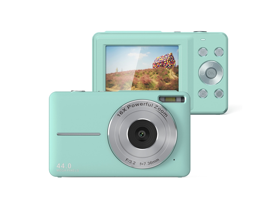 Mini Câmera 44mp com Zoom de 16x e Tela de 2,4 Polegadas MDUG verde (sem cartão Tf)