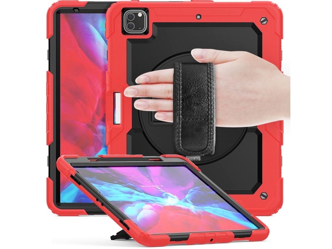 Capa Para Ipad Pro 13 2025/2024 13 Polegadas À Prova De Choque,com Suporte E Alça De Ombrovermelha + Preta
