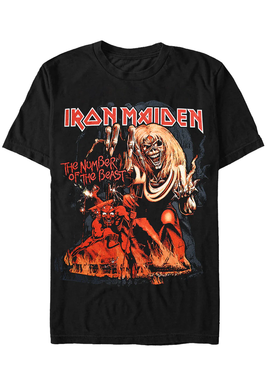 Size:m Rockinstone Iron Maiden - Number Of The Beast Graphic - T-shirt Unisex Adults
