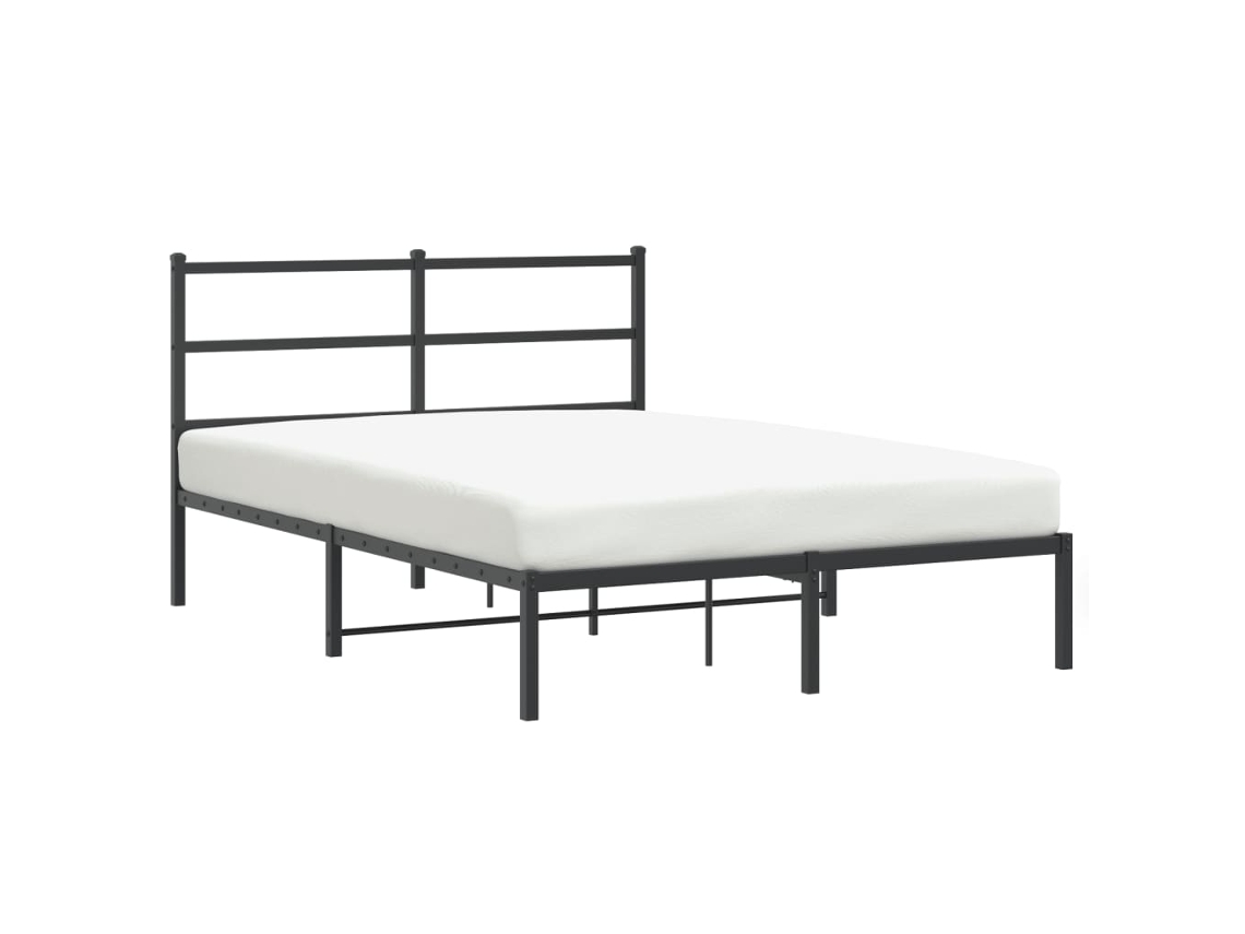 Estrutura de Cama com Cabeceira Metal Preto MAISON EXCLUSIVE 140x200 cm