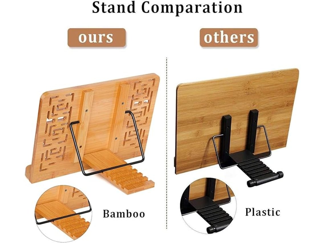 Suporte dobrável de bambu Slowmoose com ajuste de 5 graus