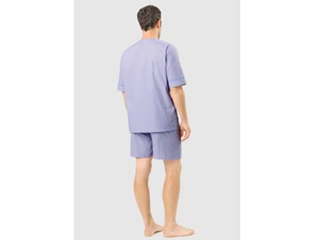 Pijama curto de verão masculino, judô, algodão, popeline, xadrez, coruja da noite