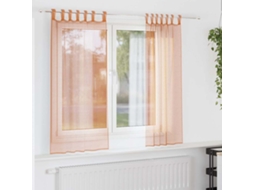 Vidaxl Cortinas De Voile Com Laços 2 Pcs Terracota 140x175 Cm