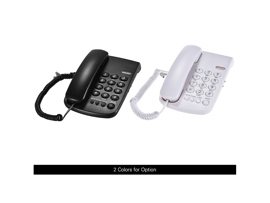 Telefone Fio Portátil com Função Redial Mudo Pausa Flash, Montável em Parede/mesa para Casa Escritório Hotel