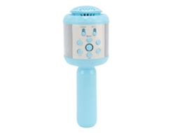 Primerox microfone Infantil Sem Fio Bluetooth Profissional Cute Handheld Mic Azul