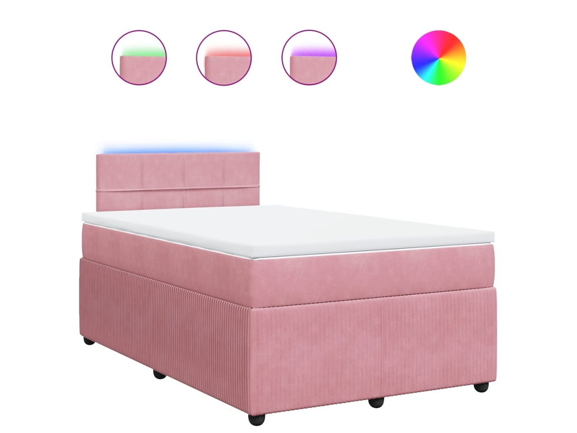 Box Spring Bed, Box Spring Beds Vidaxl Cor-de-rosa Veludo (120 X 190 Cm)
