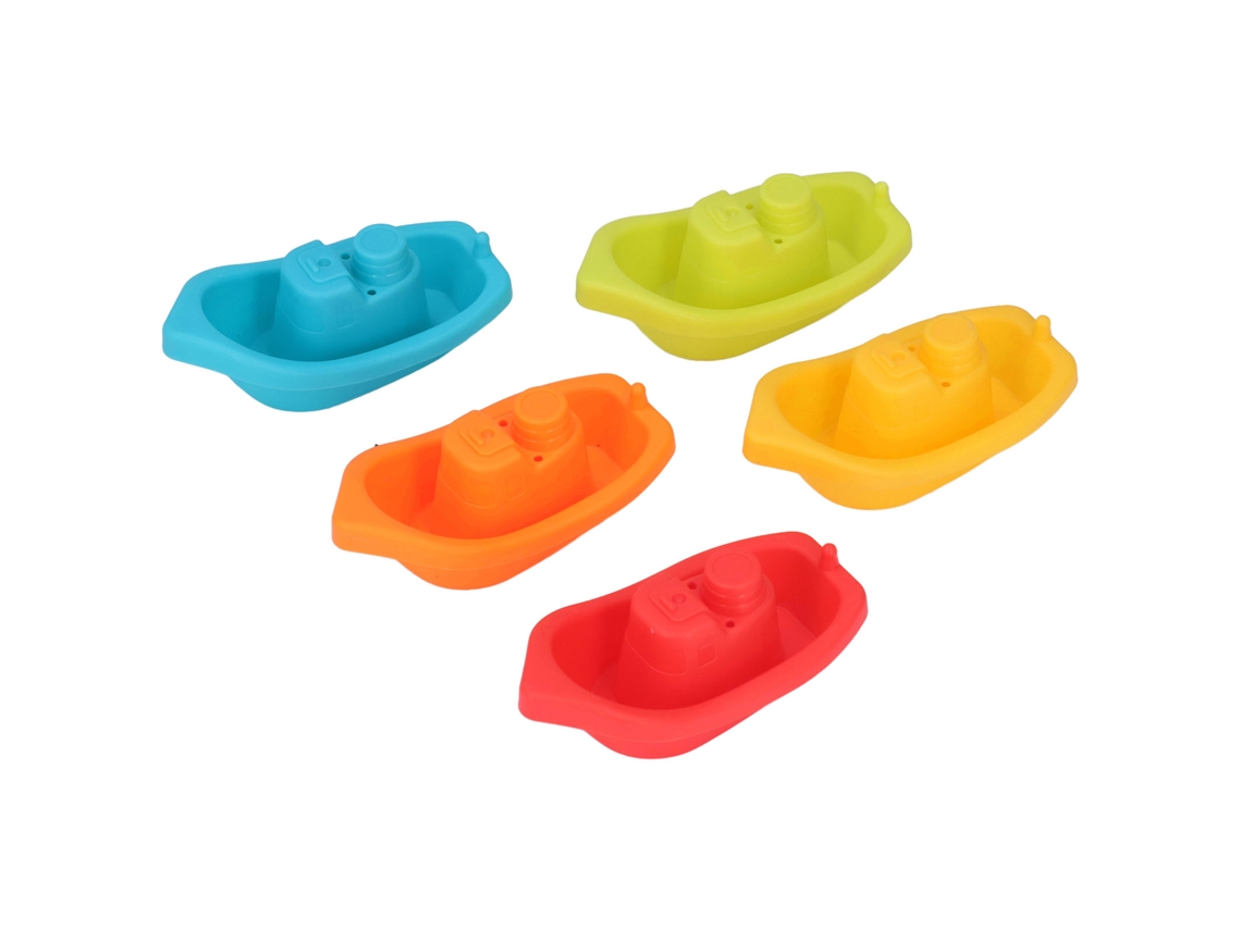 Primerox brinquedo de Barcos Empilhados para Banho com Cores Diferentes Educativo para Bebês 6+ Meses