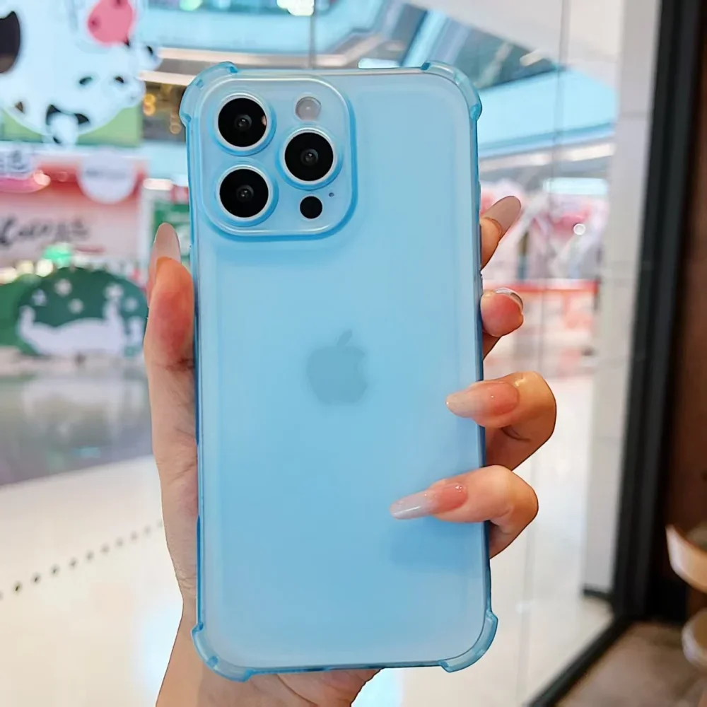 (azul 12) Capa Fosca À Prova De Choque Para Celular, Transparente, Ultrafina