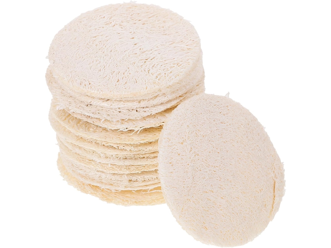 Mikinona 18-unidades De Esponjas Esfoliantes Bucha Natural Para Rosto E Corpo, Macias Para Esfoliação, Banho, Massagem
