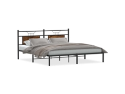 Bed Frame, Bed Frames Vidaxl Marrom Madeira Processada (183 X 213 Cm)