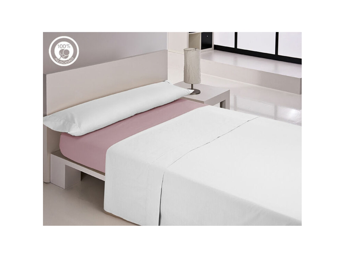 Lençol de baixo ajustável HAPPY HOME LISOS COTTON (Solteiro - 100 % algodão - Malva)