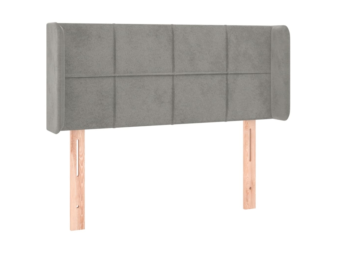 Cabeceira de Cama com Abas Veludo Cinzento Claro MAISON EXCLUSIVE (83x16x78 cm)