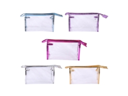 5pcs Necessaire de Maquiagem Transparente com 5 Cores para Viagem e Armazenamento S/MARCA