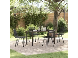 Vidaxl Conjunto De Jantar Para Jardim 5 Unid. Preto Aço Revestido A Pó