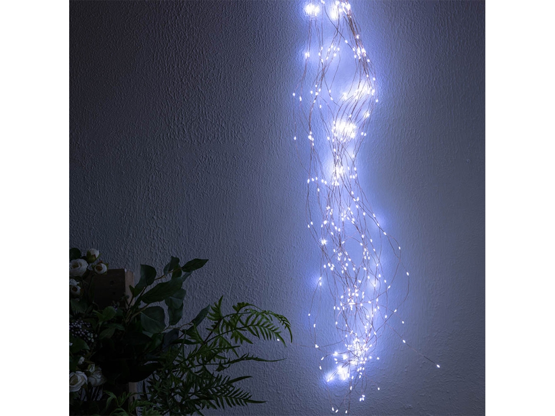 Luzes De Natal Rgb (brancas, 5 X 2 M) Para Árvore, Com Temporizador A Bateria E Efeito Cascata.