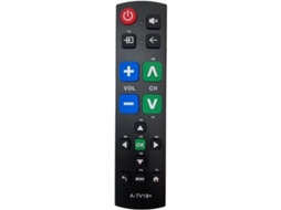 Controle Remoto Universal A-tv18+ Com Botões Grandes Para Tv, Ideal Para Idosos E Fácil De Usar