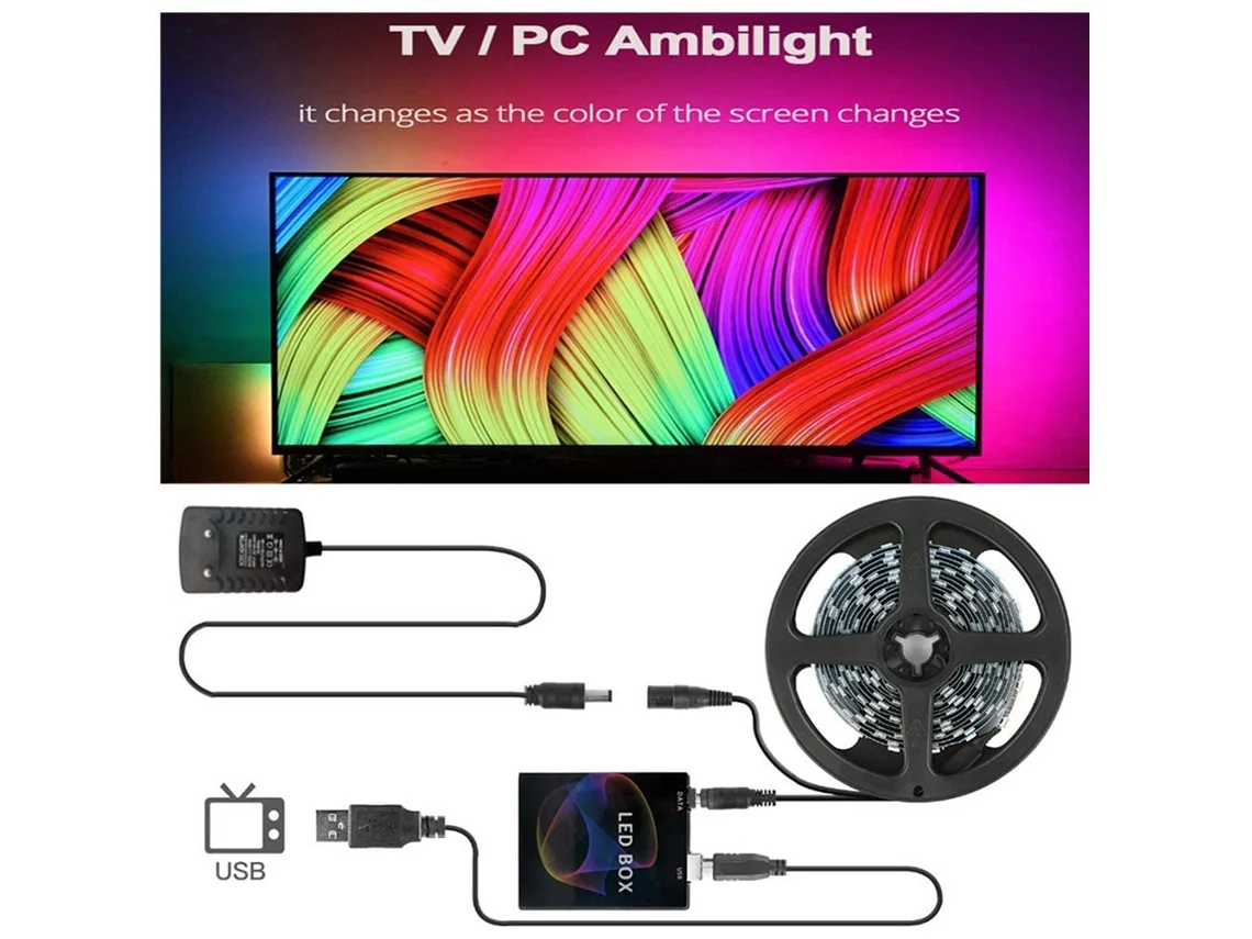 Fita Led Inteligente (iluminação De Fundo Tv Pc)