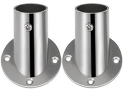 Merryhapy Conjunto De 2-suportes Flange Ajustáveis Em Aço Inoxidável Para Varão Roupas E Chuveiro