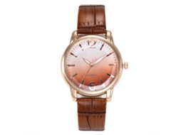 Relógio Pulseira Feminino Couro Pu Simple Fashion Quartzo Vansvar Marrom