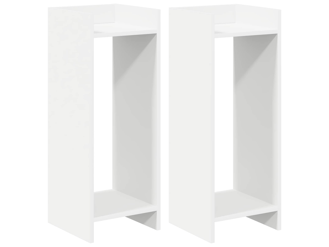 Conjunto 2 Suporte Para Plantas Vidaxl Branco Derivados De Madeira (30 X 30 X 80 Cm)
