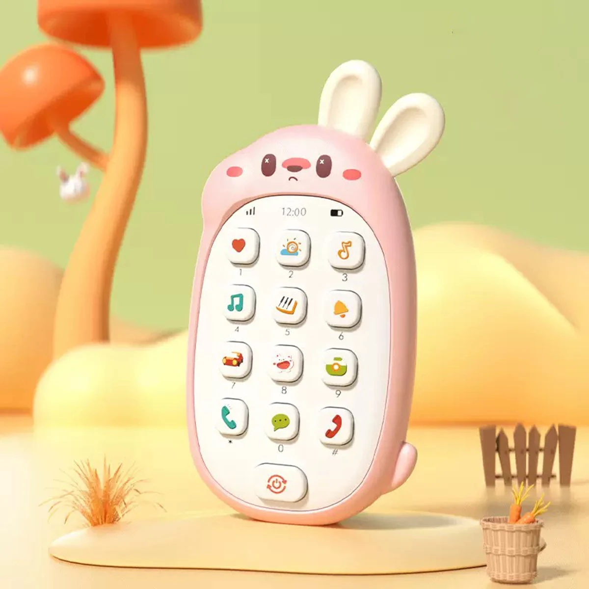 Lindo Telefone de Brinquedo Musical Educativo para Crianças: um Jogo Interativo Que Combina Educação e Diversão. MDUG (rosa)